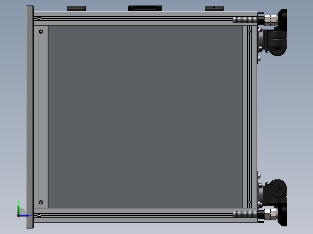 电控柜、铝合金机架左视图