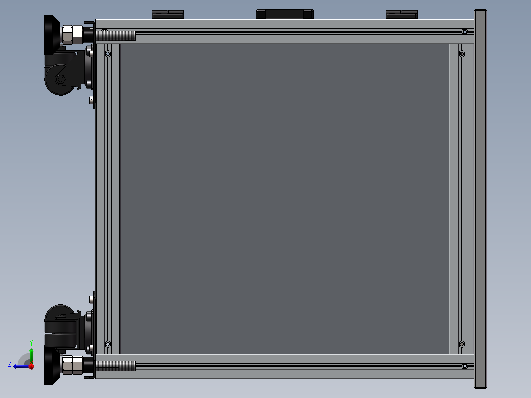 电控柜、铝合金机架右视图