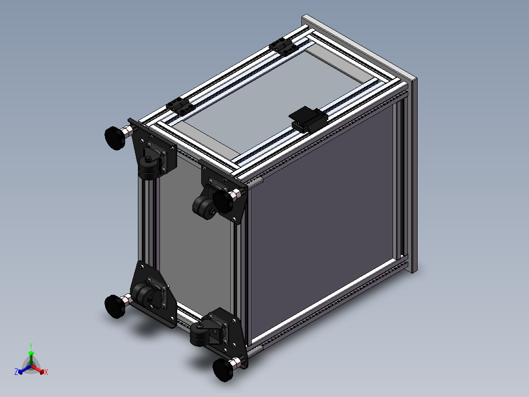 电控柜、铝合金机架正等轴测图