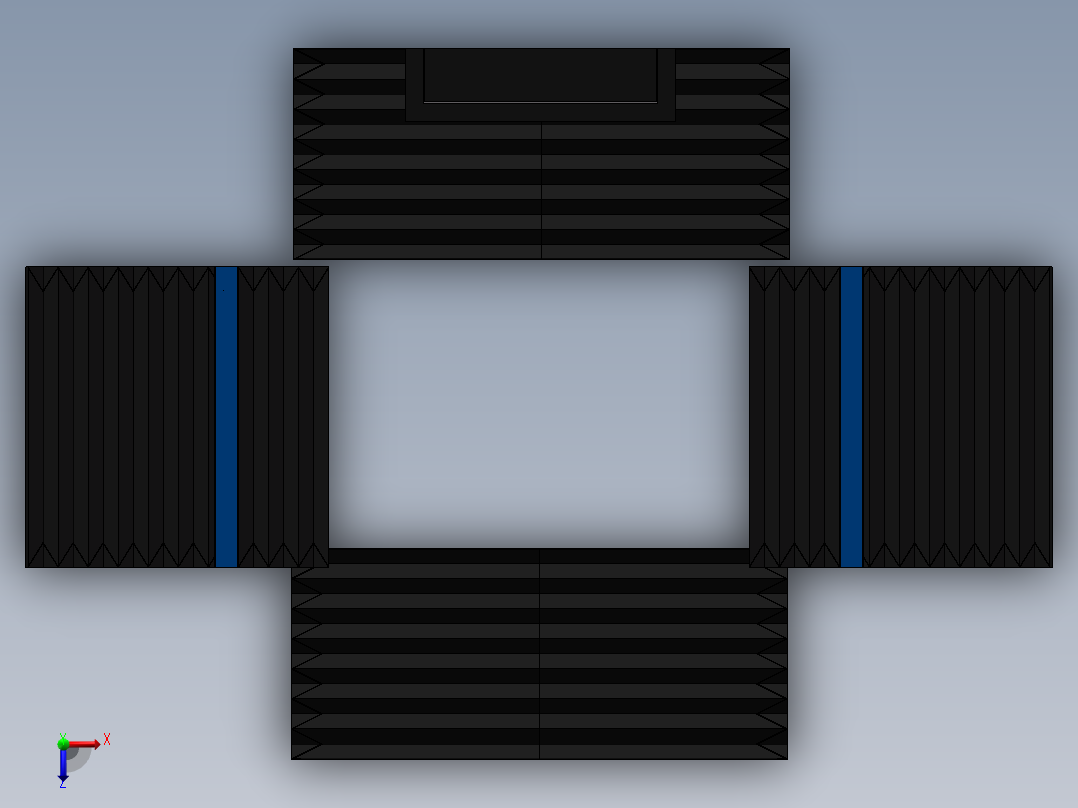 铣床、cnc立式四轴数控铣床俯视图