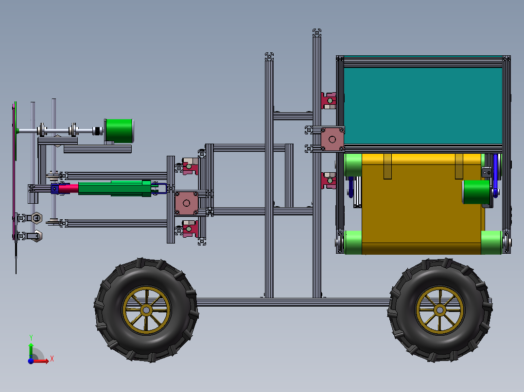 成型式沙障碍铺设装置设计前视图