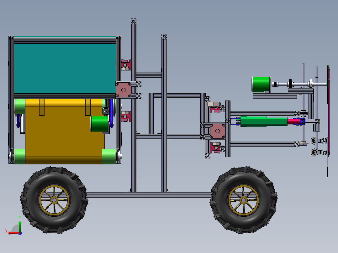 成型式沙障碍铺设装置设计后视图