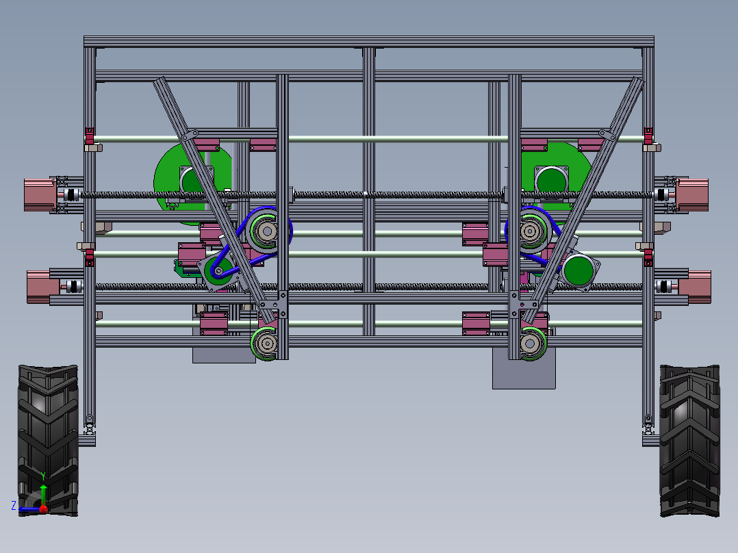 成型式沙障碍铺设装置设计右视图