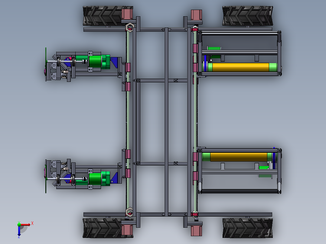 成型式沙障碍铺设装置设计俯视图