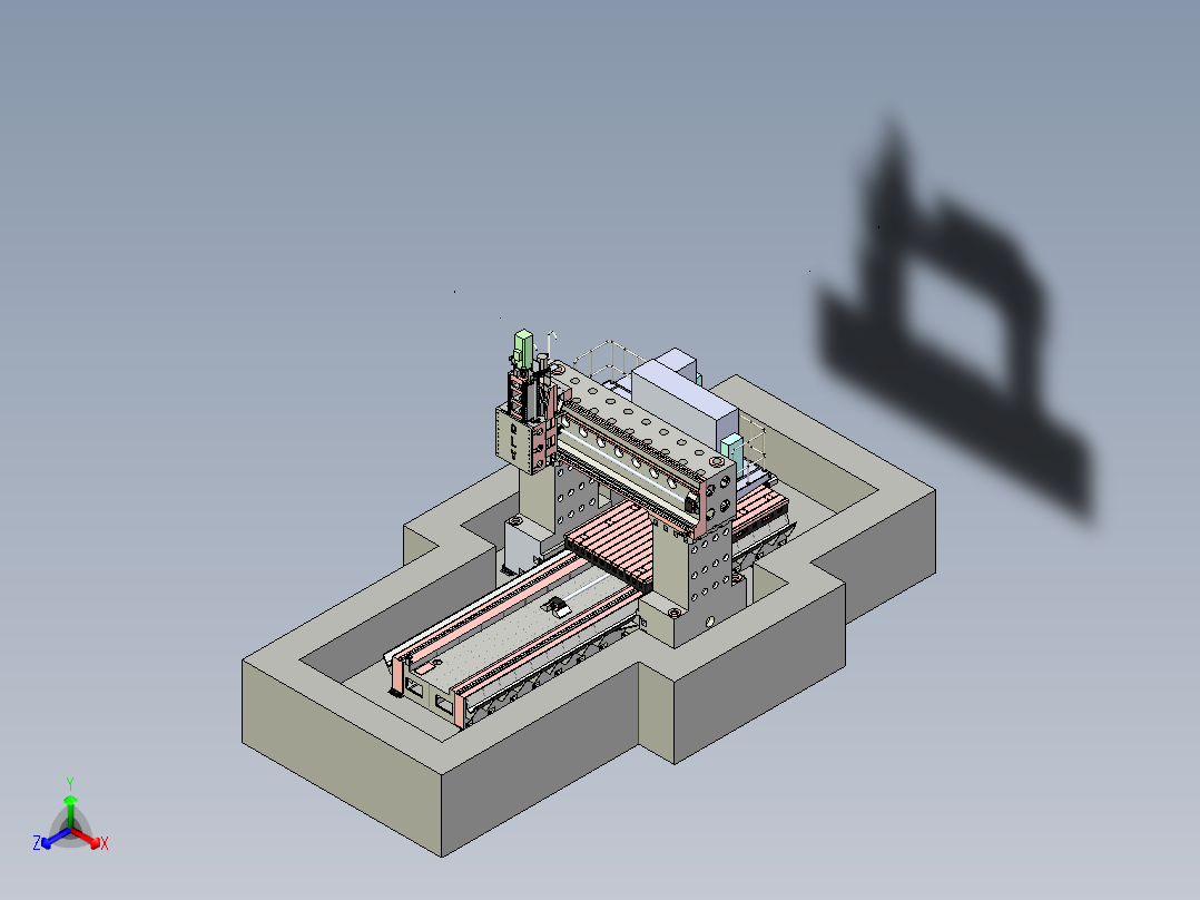 2540龙门铣床机床整体布局sw20可编辑