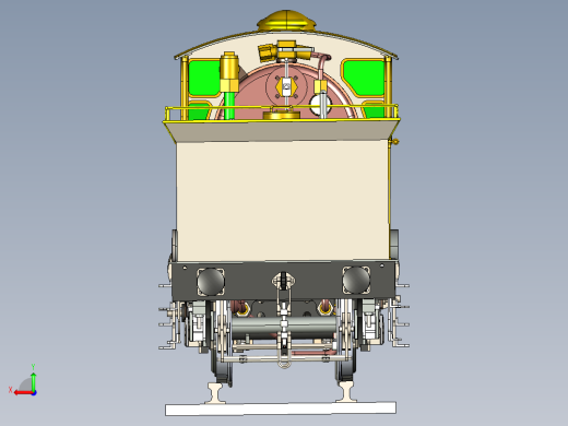 火车机车列车atlantic-type-steam-locomotive-rear-tender-模型格式为 stp后视缩略图