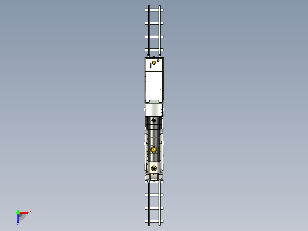火车机车列车atlantic-type-steam-locomotive-rear-tender-模型格式为 stp俯视图