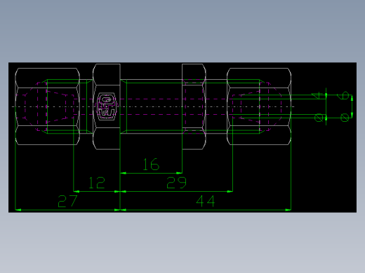 PARKER管接头EO Bulkhead union SV06S71(16)_front