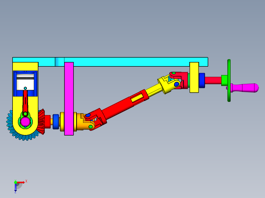 Gardan Gerakkan万向轴传动机构3D图纸 INVENTOR设计俯视图