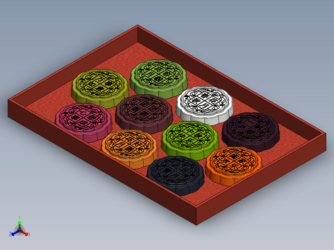 月饼正等轴测图