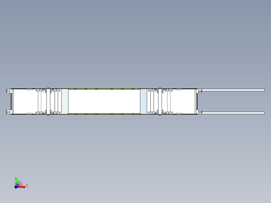 火车机车列车double-decker-train-coach-1839-模型格式为 igs前视图