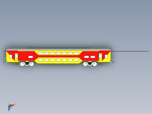 火车机车列车double-decker-train-coach-1839-模型格式为 igs俯视缩略图