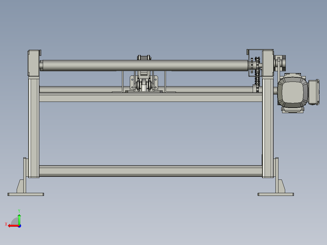 重型积放滚筒线托盘滚筒后视图