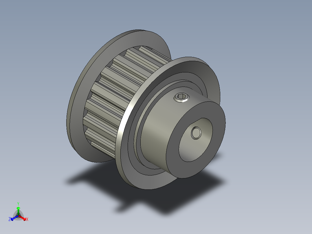 同步带轮ATP18XL050-B-P12_2_03-y正等轴测图