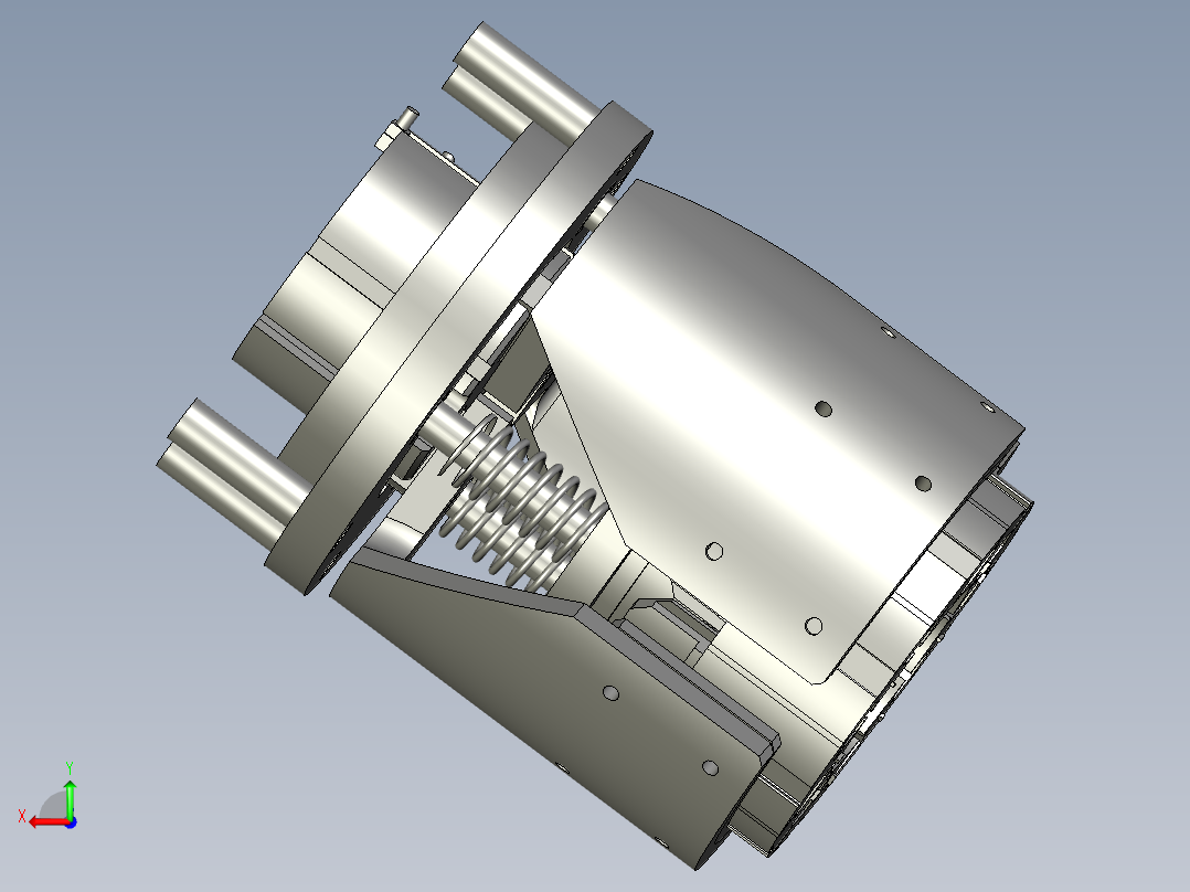 夹紧压紧吹尘机构后视图