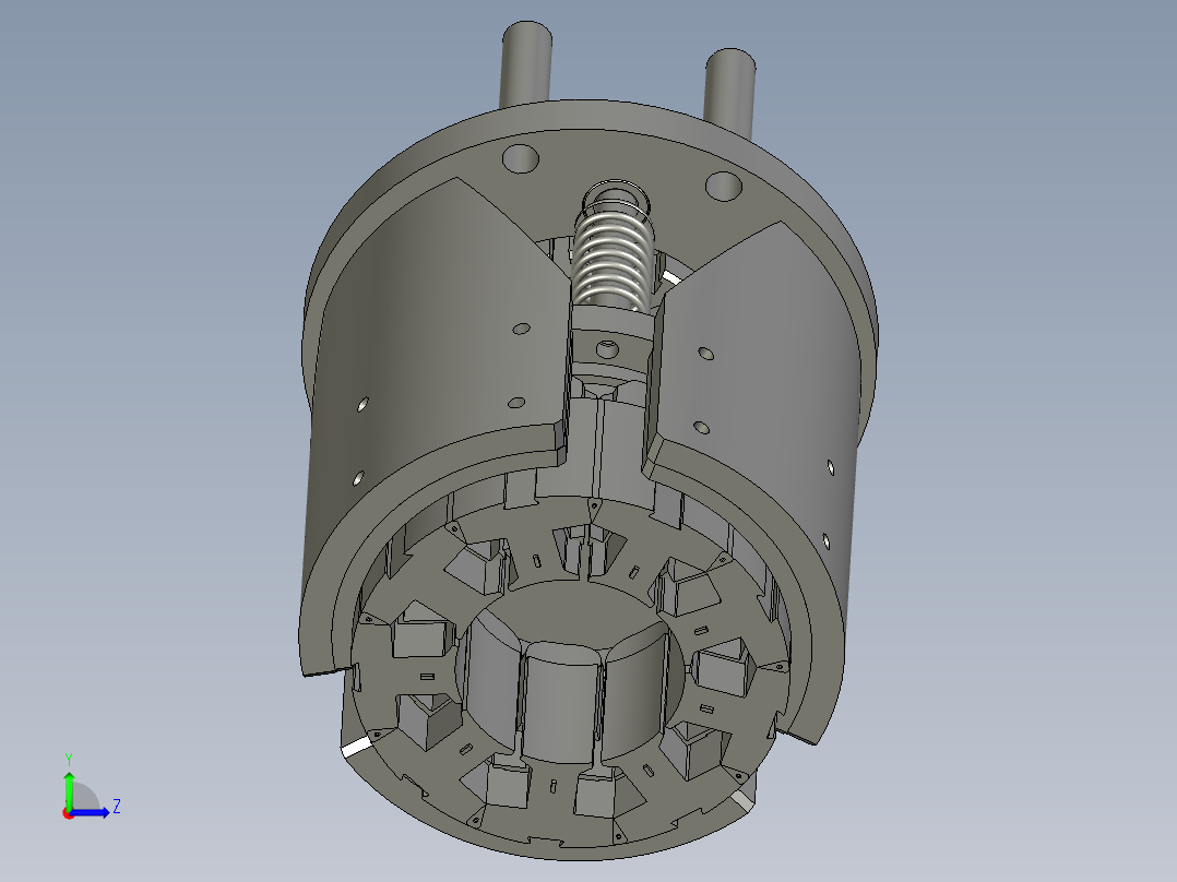 夹紧压紧吹尘机构左视图