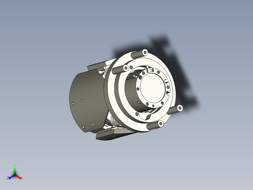 夹紧压紧吹尘机构正等轴测图