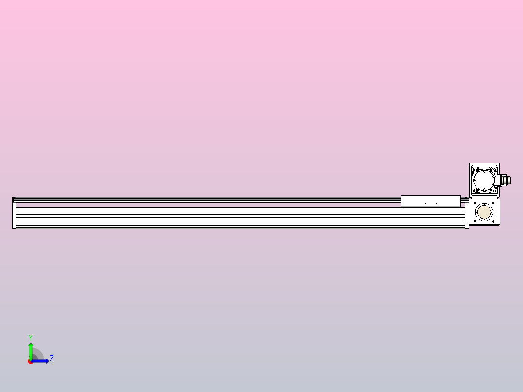 皮带直线轴半封闭可选导轨TPA-HNB-220D-176-L1350-RU-Y-P1K-N3左视图