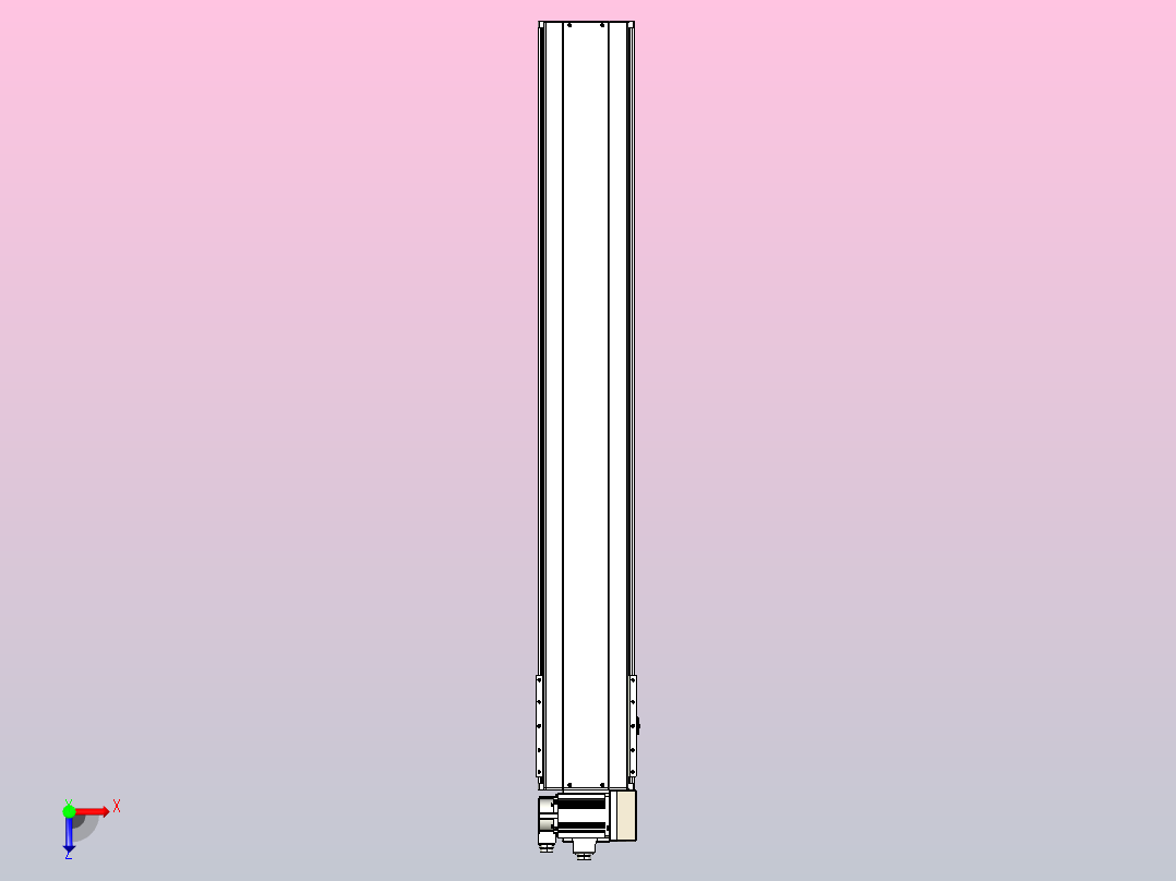 皮带直线轴半封闭可选导轨TPA-HNB-220D-176-L1350-RU-Y-P1K-N3俯视图