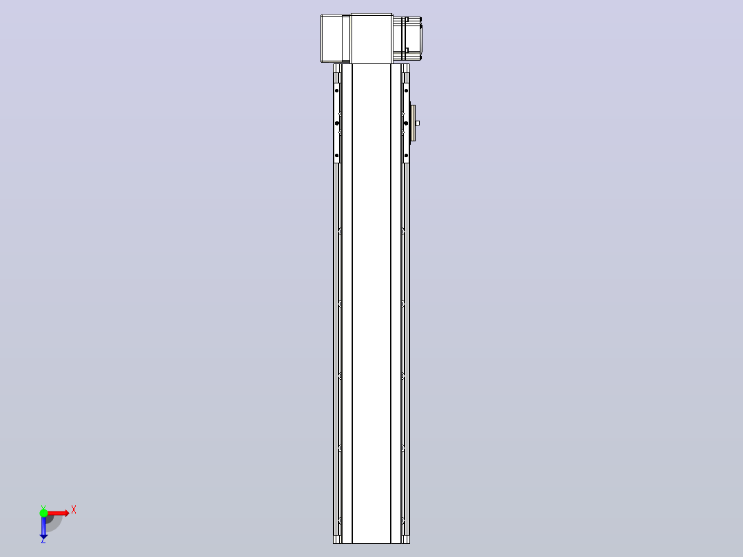 皮带直线轴半封闭可选导轨TPA-HNB-105D-90-L450-RP-C-P20-N3俯视图