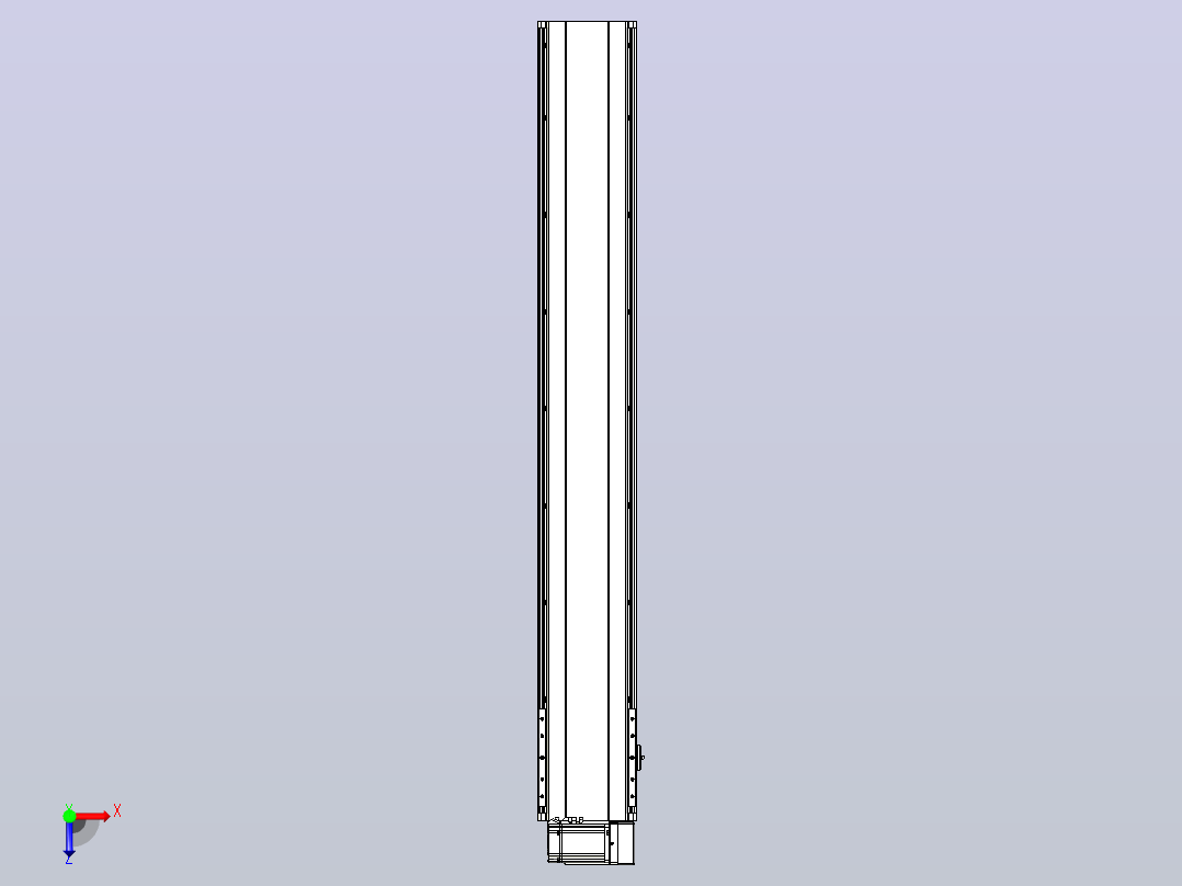 皮带直线轴半封闭可选导轨TPA-HNB-202D-140-L1300-RU-C-P75-N3俯视图