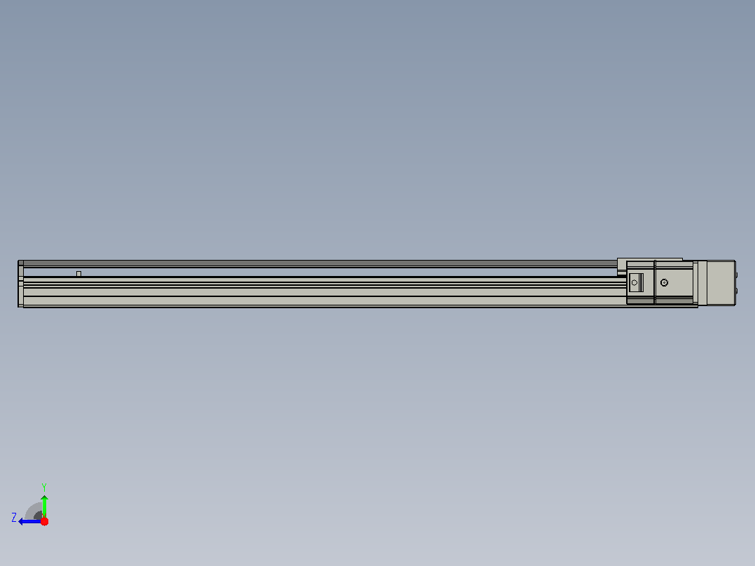 SYS12-BR-750-200W滚珠花健、支撑座、滚珠丝杠、交叉导轨、直线模组.STEP右视图