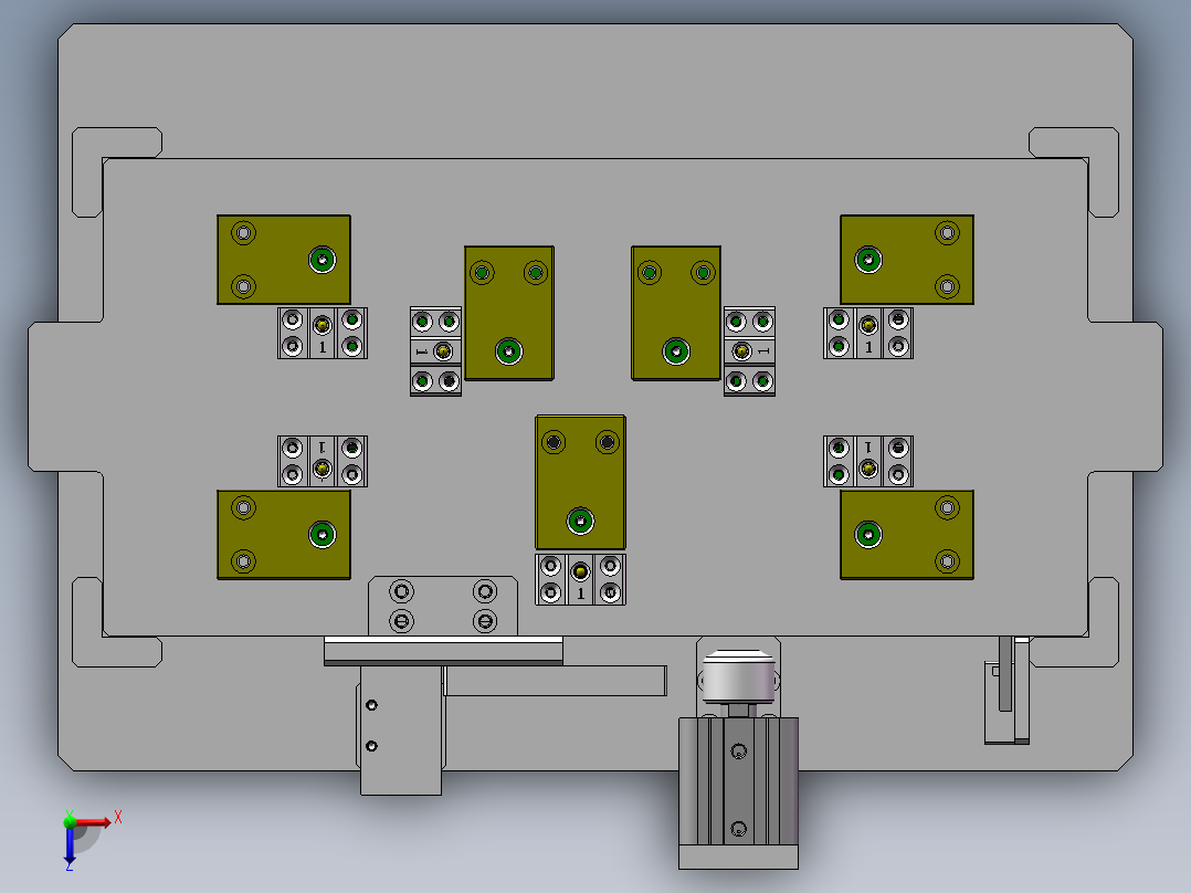 UPS散热片螺丝固定治具俯视图