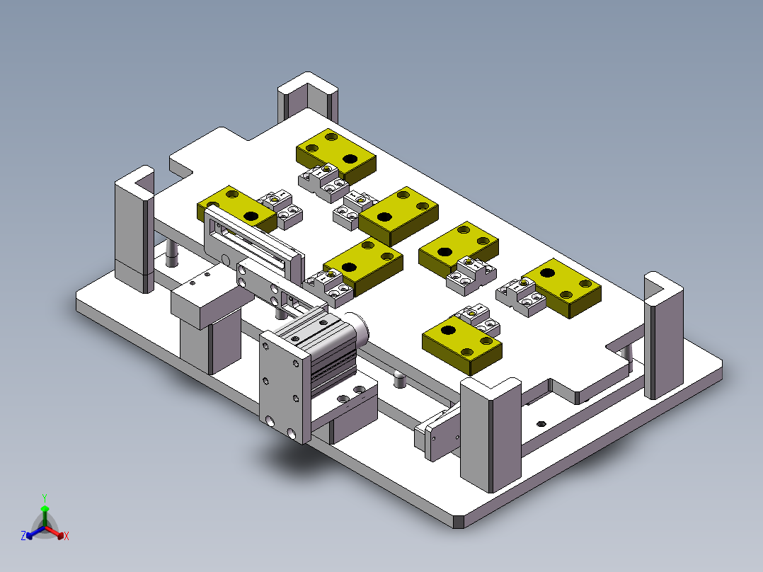 UPS散热片螺丝固定治具正等轴测图
