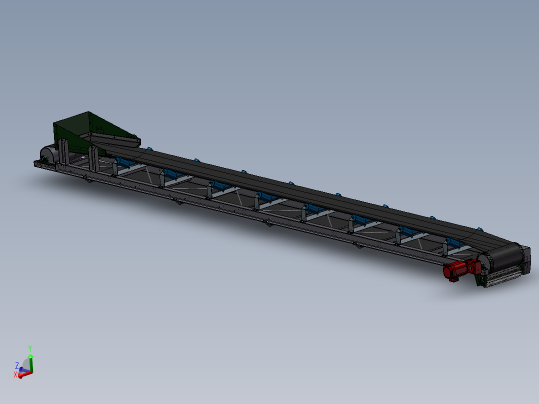 散货装船机固定皮带机设计(sw12+cad+说明书)主视图