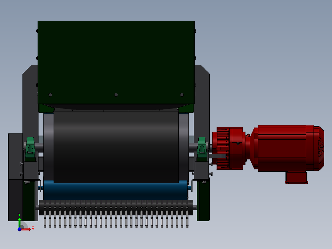 散货装船机固定皮带机设计(sw12+cad+说明书)前视图