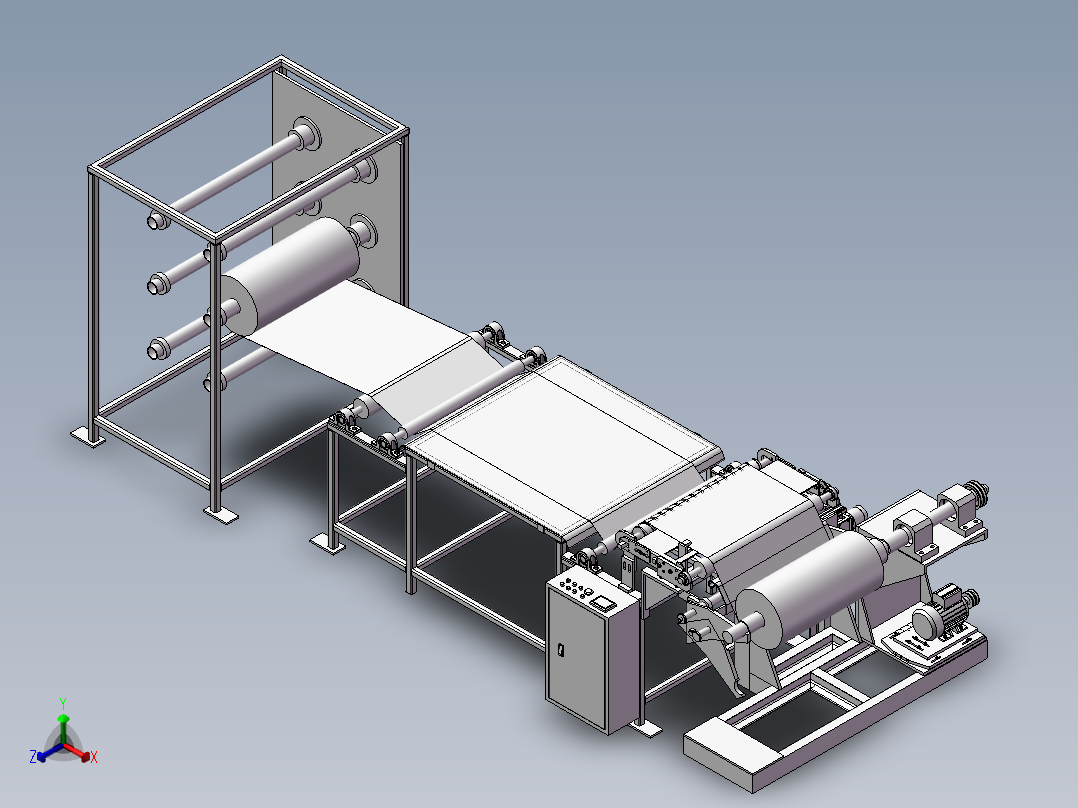 薄膜复卷机3D图纸 H151