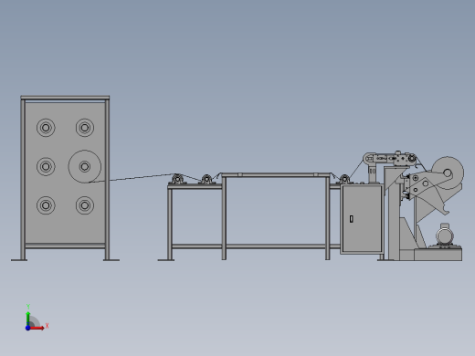 薄膜复卷机3D图纸 H151前视缩略图