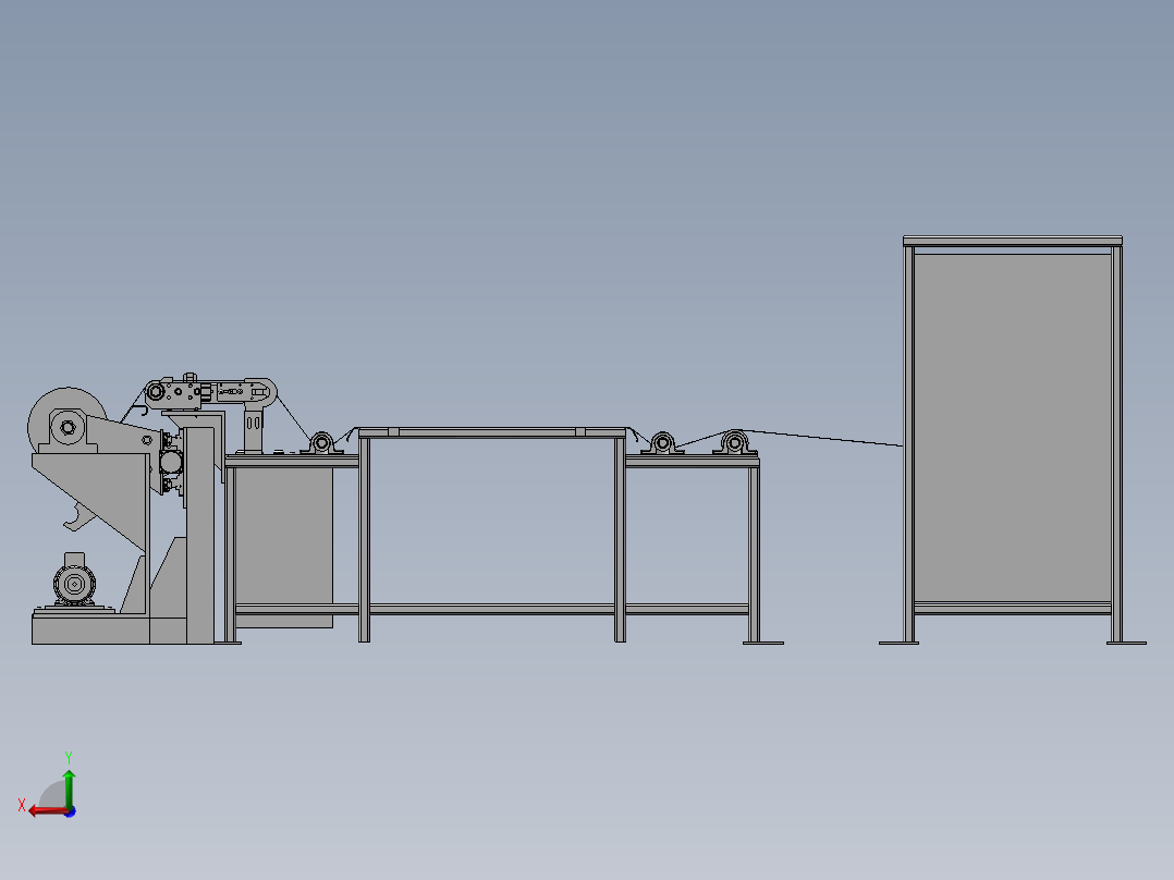 薄膜复卷机3D图纸 H151后视图
