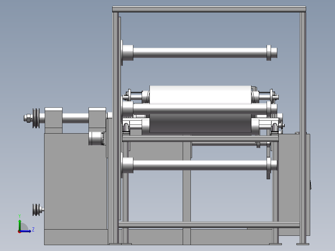 薄膜复卷机3D图纸 H151左视图