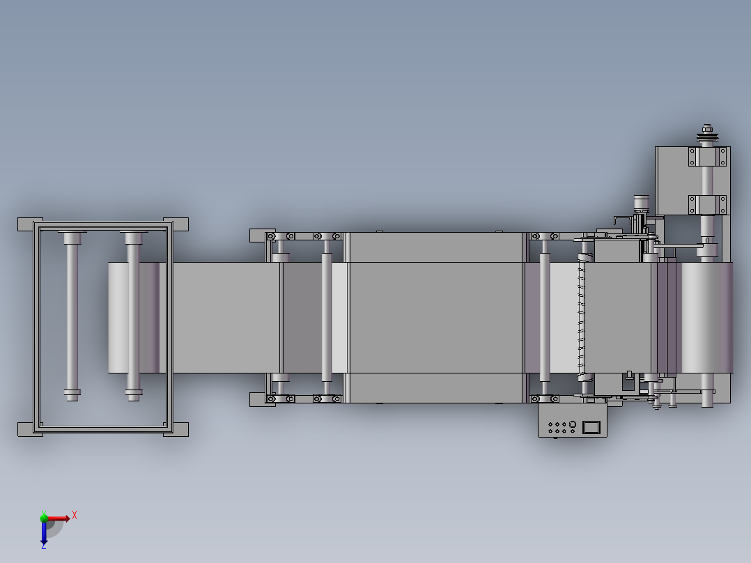 薄膜复卷机3D图纸 H151俯视图