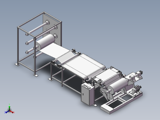 薄膜复卷机3D图纸 H151正等轴测缩略图