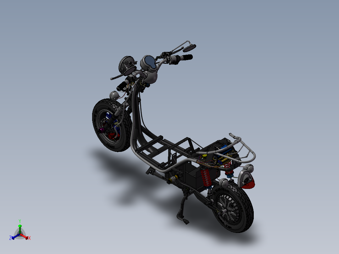 小龟王电动车总装图 3D图纸 机械设备设计3D模型图纸 设计素材