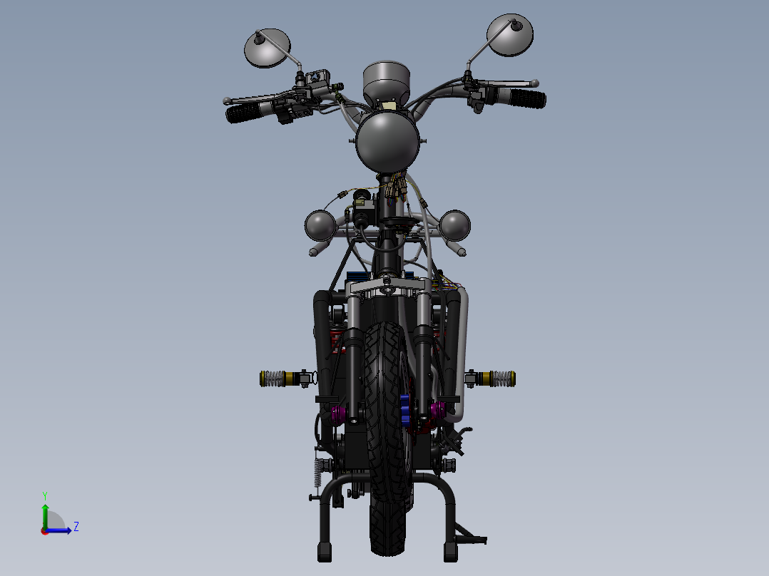 小龟王电动车总装图 3D图纸 机械设备设计3D模型图纸 设计素材左视图