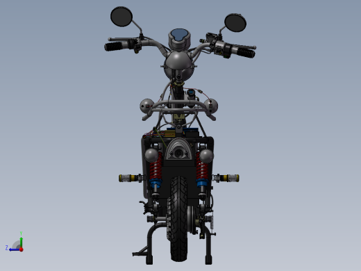 小龟王电动车总装图 3D图纸 机械设备设计3D模型图纸 设计素材右视缩略图