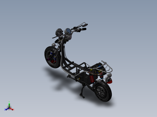 小龟王电动车总装图 3D图纸 机械设备设计3D模型图纸 设计素材正等轴测缩略图