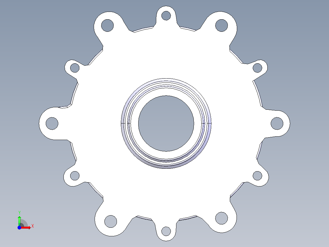 托森差速器齿轮支架前视图