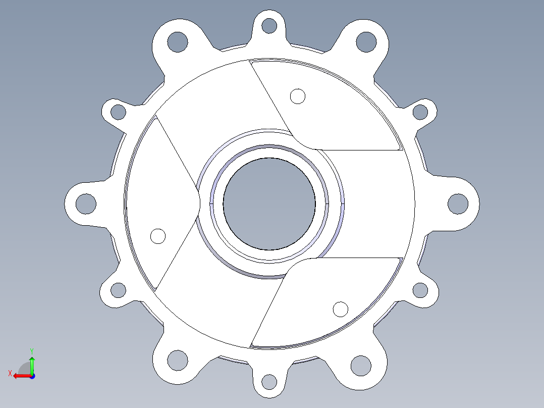 托森差速器齿轮支架后视图