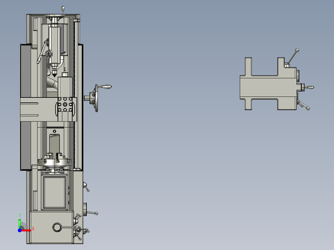 C6140普通车床三维模型机械 非标自动化设备3D图纸3D模型1前视图