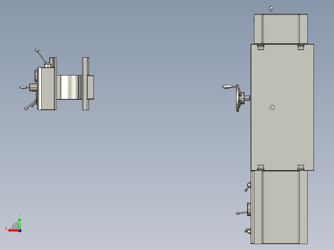 C6140普通车床三维模型机械 非标自动化设备3D图纸3D模型1后视图