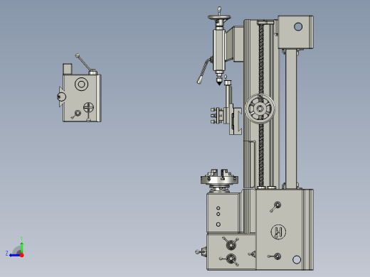 C6140普通车床三维模型机械 非标自动化设备3D图纸3D模型1右视缩略图