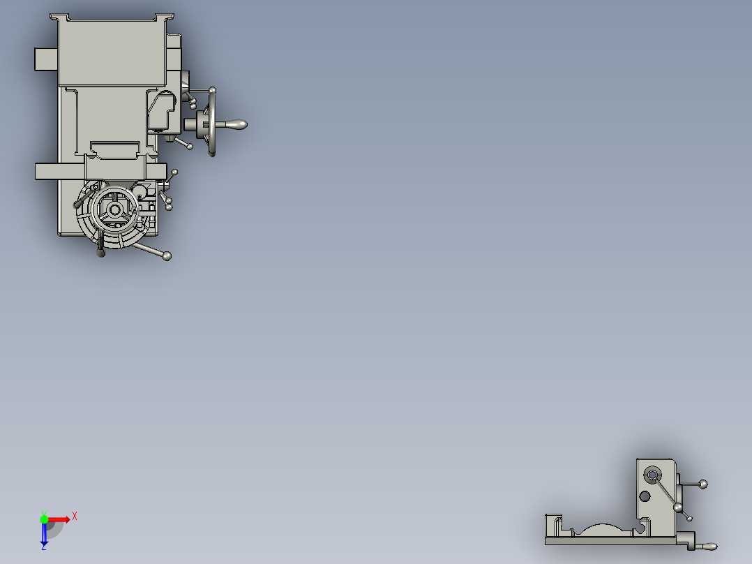 C6140普通车床三维模型机械 非标自动化设备3D图纸3D模型1俯视图