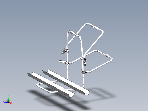 自行车固定车架设计3d图纸 汽车轿车固定移动自行车车架3d模型+2d