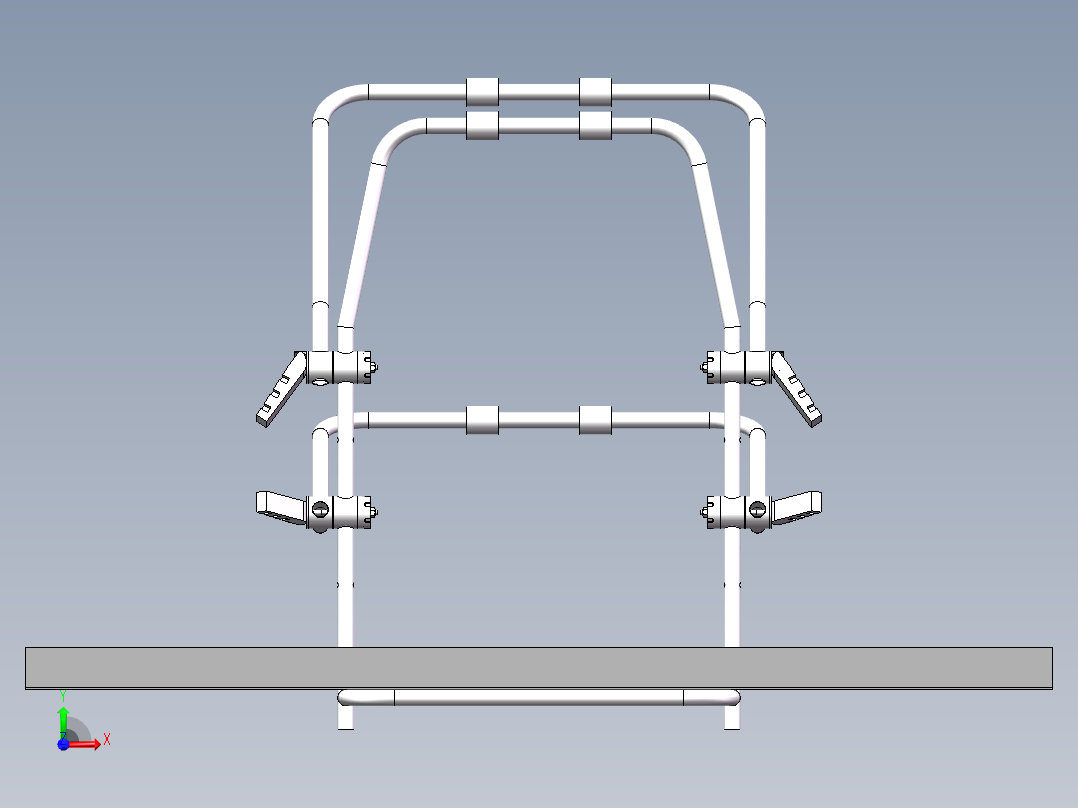 自行车固定车架设计3d图纸 汽车轿车固定移动自行车车架3d模型+2d前视图