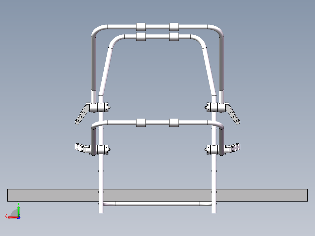 自行车固定车架设计3d图纸 汽车轿车固定移动自行车车架3d模型+2d后视图