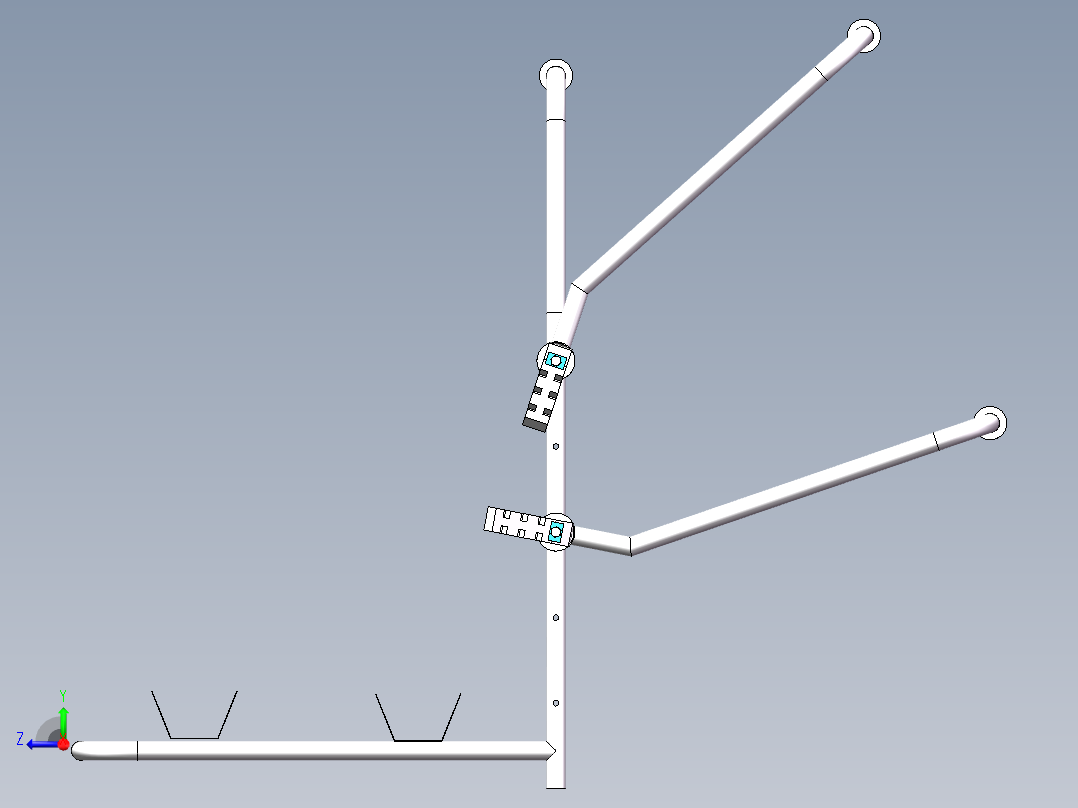 自行车固定车架设计3d图纸 汽车轿车固定移动自行车车架3d模型+2d右视图